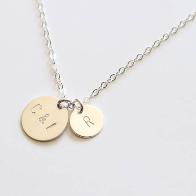 Big & Small Disc Necklace, Sterling Silver