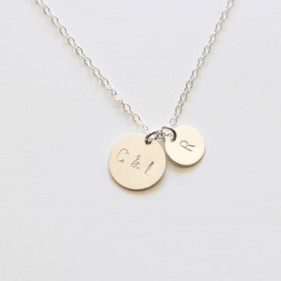 Big & Small Disc Necklace, Sterling Silver