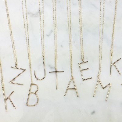 Block it up Uppercase initial necklace