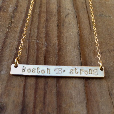 Boston Strong Necklace - Boston Marathon Jewelry - Boston Strong Jewelry - Boston Marathon