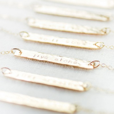 Bottled gold bar necklace,gift necklace,gold name plate necklace,engraved gold necklace,gift for teen girls,mother's day gift,graduation gi
