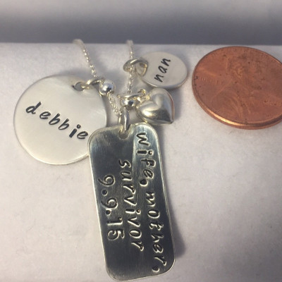 Cancer Survivor Necklace - Personalized Jewelry - Sterling Silver