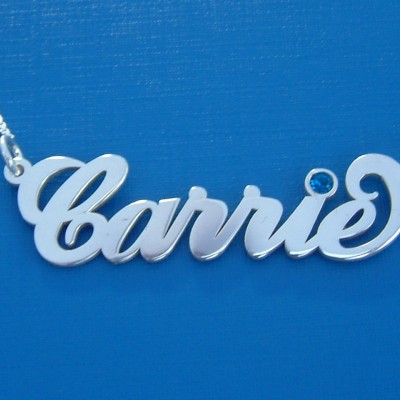 Carrie Necklace Carrie Bradshaw Name Necklace Carrie Name Necklace Mon Collier Prénom Collier Avec Prenom Namenskette Silber Name Charm