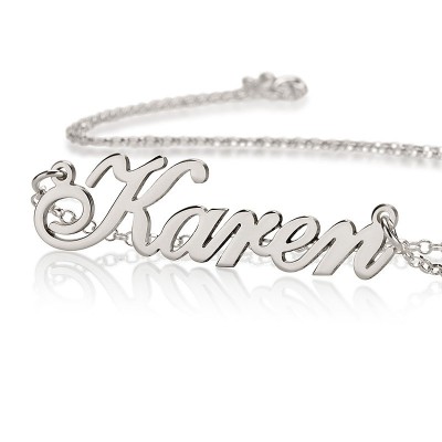 Carrie Style Personalized Gift for Her - Silver Name Necklace - Choose any name to personalize