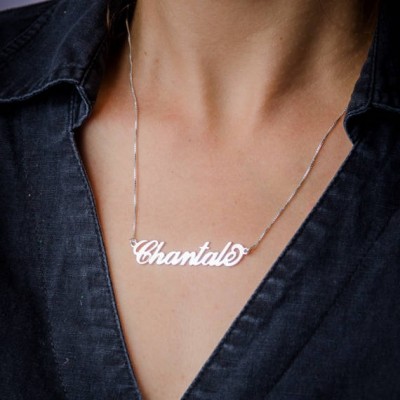 Carrie style Name Necklace in Sterling Silver 0.925