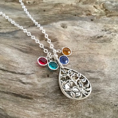 Christmas gift | Family Necklace | Family Tree Necklace | Birthstone Necklace | Gift for Grandmother | Grandma Necklace | Tree Of Life