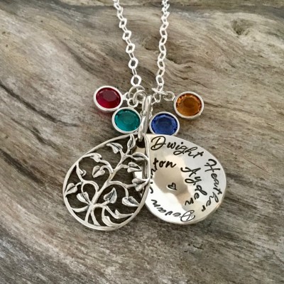 Christmas gift | Family Necklace | Family Tree Necklace | Birthstone Necklace | Gift for Grandmother | Grandma Necklace | Tree Of Life