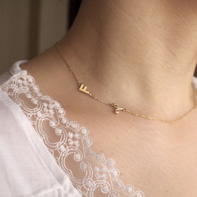 Costumized Initial and zodiac sign necklace, Gold Initial necklace, Zodiac Sign necklace, Personalized Initial Necklace