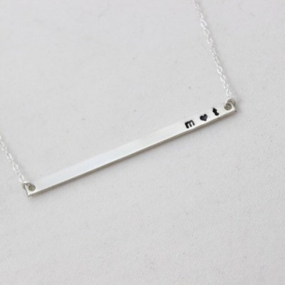 Couples Initial Necklace // Sterling Silver or 14k Gold Filled