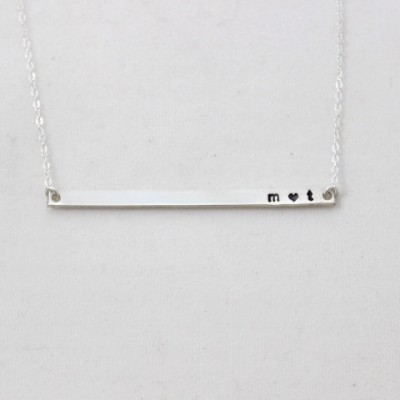 Couples Initial Necklace // Sterling Silver or 14k Gold Filled