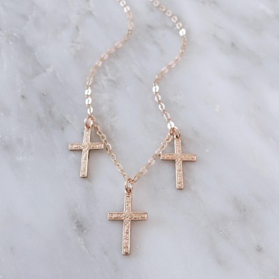 Cross necklace, Dainty gold necklace, simple necklace, 14k GF necklace, Religious necklace,  Gold jewelry