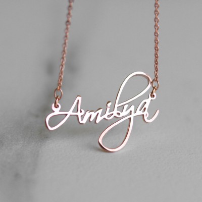 Cursive Name Necklace - Personalized Name Necklace - Personalized Jewelry - Custom Name Plate Necklace - Personalized Bridesmaids Gifts