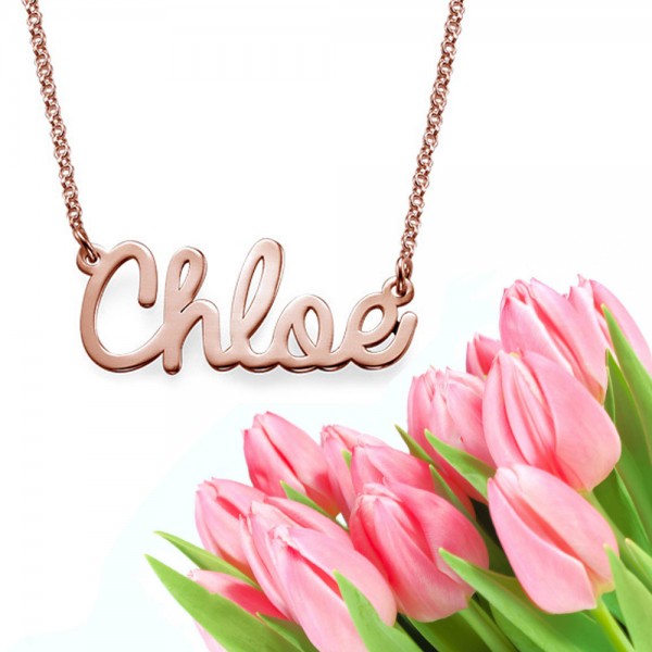 Cursive Name Necklace (rose gold plated)