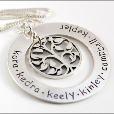 Custom Gifts for Grandma | Sterling Silver Tree of Life Jewelry, Unique Gifts for Grandma, Custom Name Necklace, Special Grandma Gifts