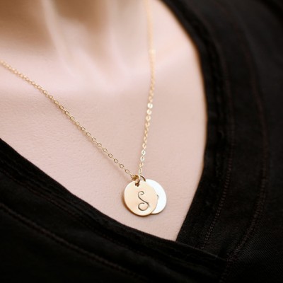 Custom Gold Initial Necklace, Gold Letter Necklace, Large Initial Necklace, Choose Number of Initials Gift for Mom, Nana Necklace