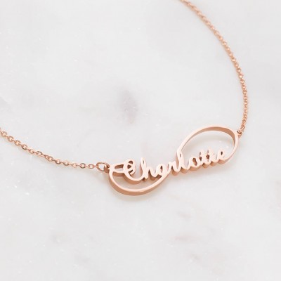 Custom Infinity Name Necklace • Children Name Jewelry • Infinity Sisters Jewelry • Gift for Her • Bridesmaid Gift • New Mom Gift NM15F60