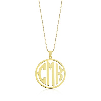 Custom Made Personalized Three Letter Monogram Necklace