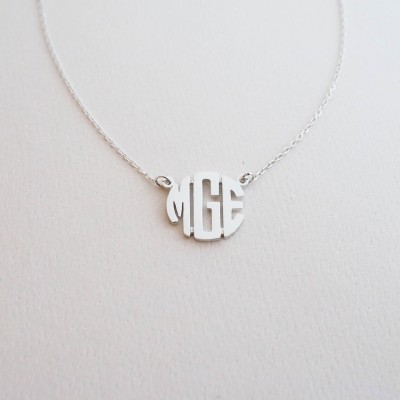 Custom Monogram Necklace • Initials Monogram Jewelry Gift for Wedding Party • Personalized Name Baby Necklace • Mother's Gift NH09
