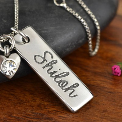 Custom Name Necklace, Valentines Heart Necklace, Valentines Gift for Her, Personalized Name Necklace, Wife personalized necklace