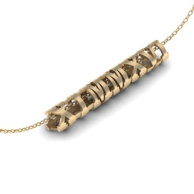 Custom Roman Numeral Cylinder Bar Necklace, Personalized Date Necklace, Roman Numeral Silver Necklace, Roman Numeral Jewelry, Date Necklace