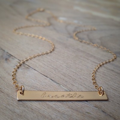 Custom bar Necklace - gold names - hand stamped names - custom layering necklace - gift for her - christmas gift - personalized necklace