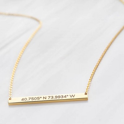 Custom coordinates necklace • Silver latitude longitude jewelry• Bridesmaid necklace • Bridesmaid jewelry • Bridesmaid gifts CCN02
