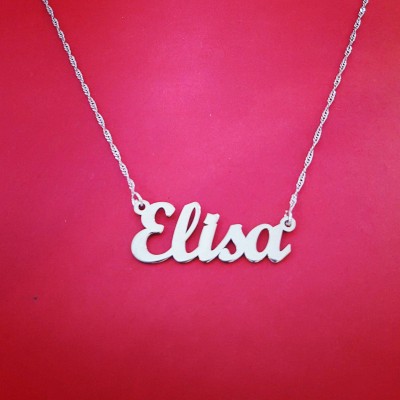 Custom name necklace custom necklace silver name plate necklace my name on necklace