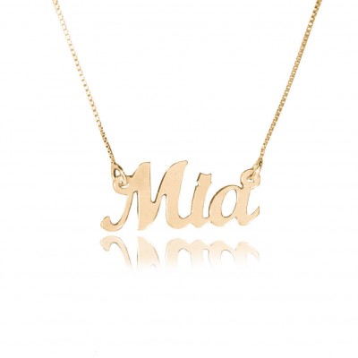 Custom name necklace solid gold name necklace gold chain with name 14k gold nameplate necklace Mia name necklace any name on necklace