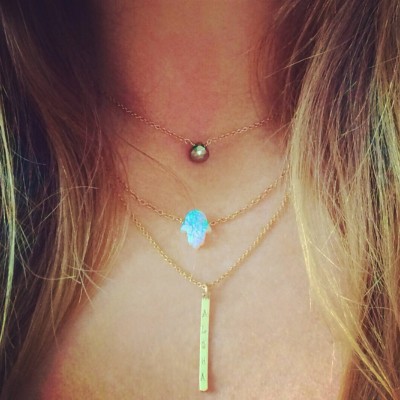 Customizable Thin Hanging Bar(s) Necklace