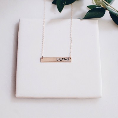 Customized Gold Bar Necklace