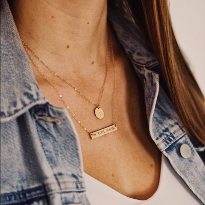 Customized Gold Bar Necklace