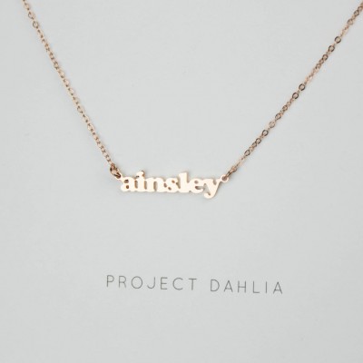 Customized Name Necklace, Personalized Name Plate Necklace,  Tiny Name Necklace, Friendship Jewelry Gift, Alphabet Necklace PD
