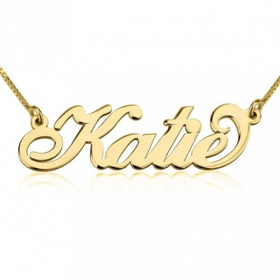 Dainty Name Necklace, Personalized Name Necklace, 24K Gold Plated Sterling Silver Carrie Name Necklace,