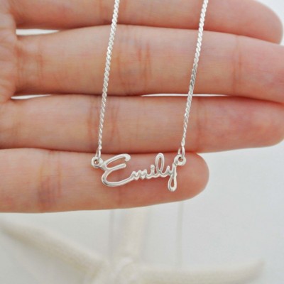 Dainty Name Necklace in Sterling Silver • Personalized Dainty Name Necklace • Children Name Necklace • Bridesmaid Gift • MOM Gift • NH02F19