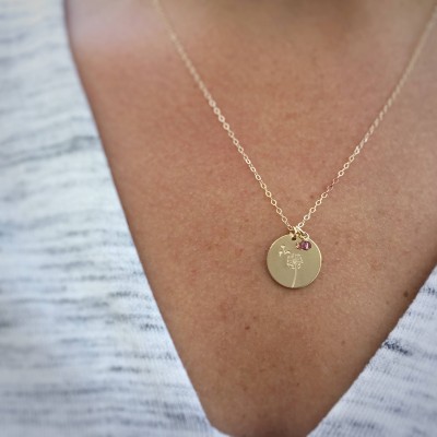 Dandelion Necklace, Make a Wish Necklace, Dainty Gold Necklace, Delicate Gold Necklace, Dandelion Jewelry, Gift for Best Friend, Birthday