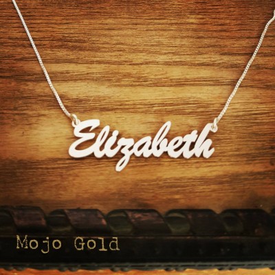 Elizabeth Style Name Necklace & Chain/Sterling Silver Name Necklace/Order Any Name/Personalized Jewelry/Custom Made/Hand Made/Christmas