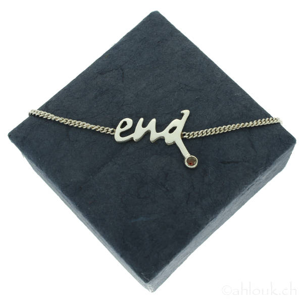End, Sterling Silver and Gemstone Necklace
