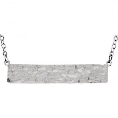Engravable Jewelry  17.5" Sterling Silver Bar Necklace