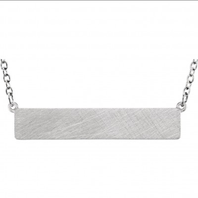 Engravable Jewelry  17.5" Sterling Silver Bar Necklace