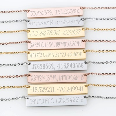Engraved Bar Necklace Personalized necklace preschool teacher christmas gifts chains necklace student gift graduation gift birthday gift her