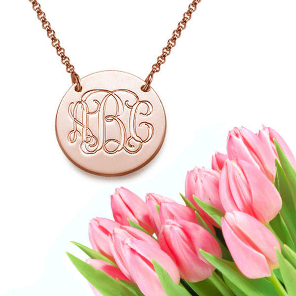 Engraved Disk Pendant (rose gold)