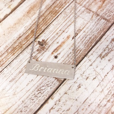 Engraved Name Plate,Sterling Silver Monogram Name Plate, Nameplate, 925 Name Plates,Monogram,Monogram Jewelry,Monogram Necklace,Monogram