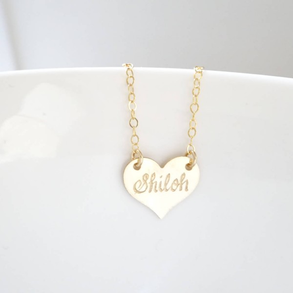Engraved heart necklace, Personalized Mothers necklace, Baby loss , Bridesmaid necklace, Reversible Custom name necklace, graduation gifts