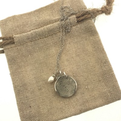 FINGERPRINT necklace, Custom fingerprint, made from JPEG image of Fingerprint or Thumbprint, keepsake jewelry