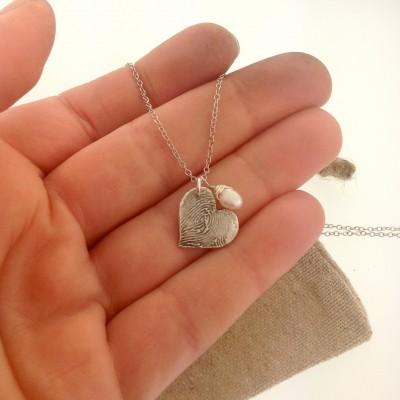 FINGERPRINT necklace, Custom fingerprint, made from JPEG image of Fingerprint or Thumbprint, keepsake jewelry