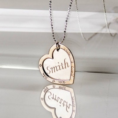 Family Heart Necklace in Sterling Silver 0.95