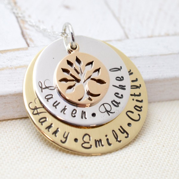 Family Tree Necklace for Mom, Personalized Family Tree Necklace for Grandma, Nana Necklace, Family Tree, Gift For Grandma, Nana Jewelry Mom