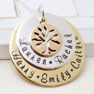 Family Tree Necklace for Mom, Personalized Family Tree Necklace for Grandma, Nana Necklace, Family Tree, Gift For Grandma, Nana Jewelry Mom