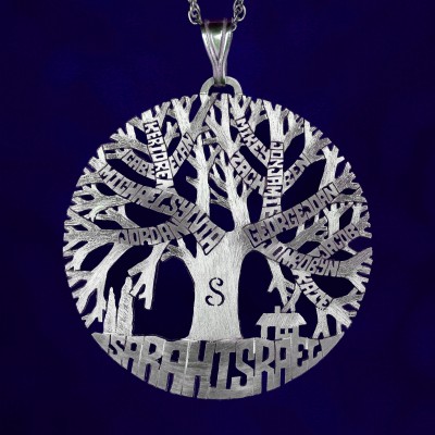 Family tree necklace, family tree of life pendant sterling silver 925, tree of life name necklace, silver tree of life.