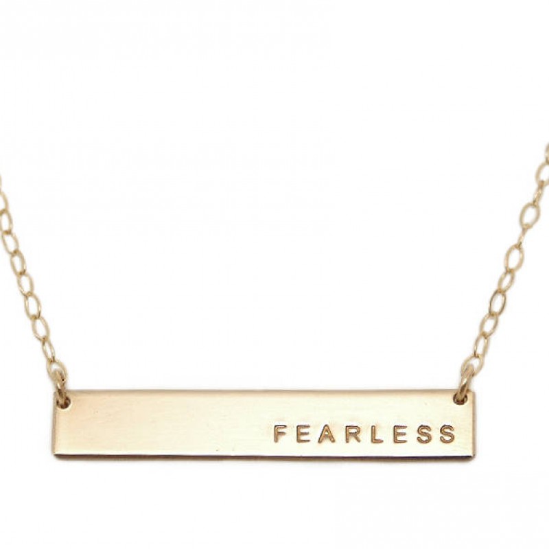 Fearless inspirational bar necklace anniversary necklace date necklace family necklace mom necklace 458413156 2824